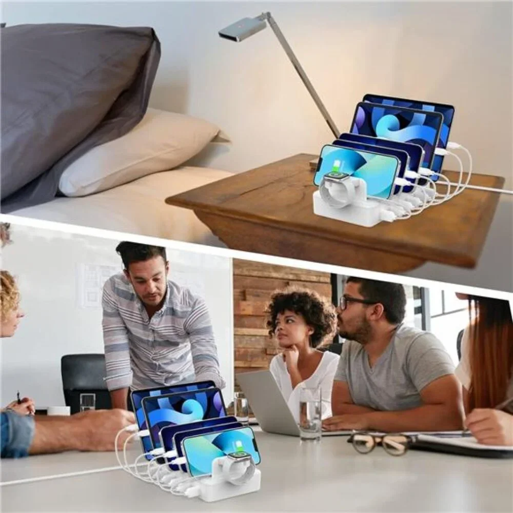 CREATIVE DESIGN Charging Station for Multiple Devices,50W 6 Ports Charging Dock